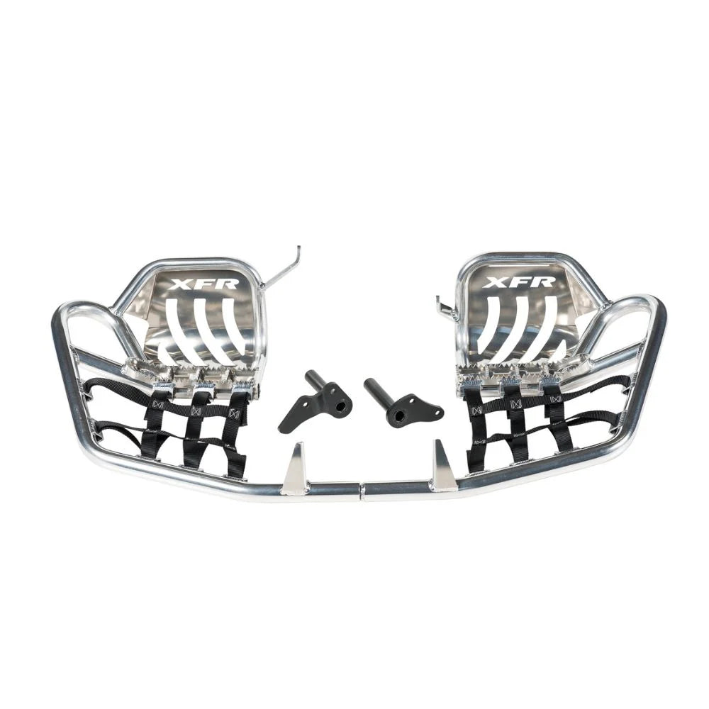 XFR Pro Peg II Nerf Bars with Heel Guards Polished - Yamaha Raptor 700 2006-2025 (Fuel Injected)