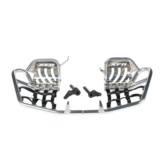 XFR Pro Peg II Nerf Bars with Heel Guards Polished - Yamaha Raptor 700 2006-2025 (Fuel Injected)